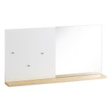 Vgspejl Hvid Natur 50,4 x 7 x 25,4 cm #1