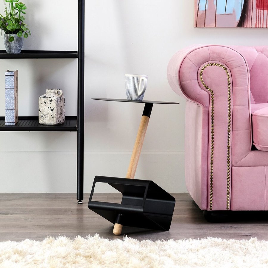 Sofabord 36 x 36 x 48,6 cm Natur Sort Metal Tr #2