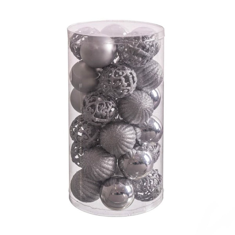 Julekugler Slvfarvet Plastik 5 x 5 x 5 cm (30 enheder) #1