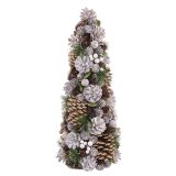 Juletr Hvid Gylden Plastik Foam Ananas 19 x 19 x 48,5 cm #13