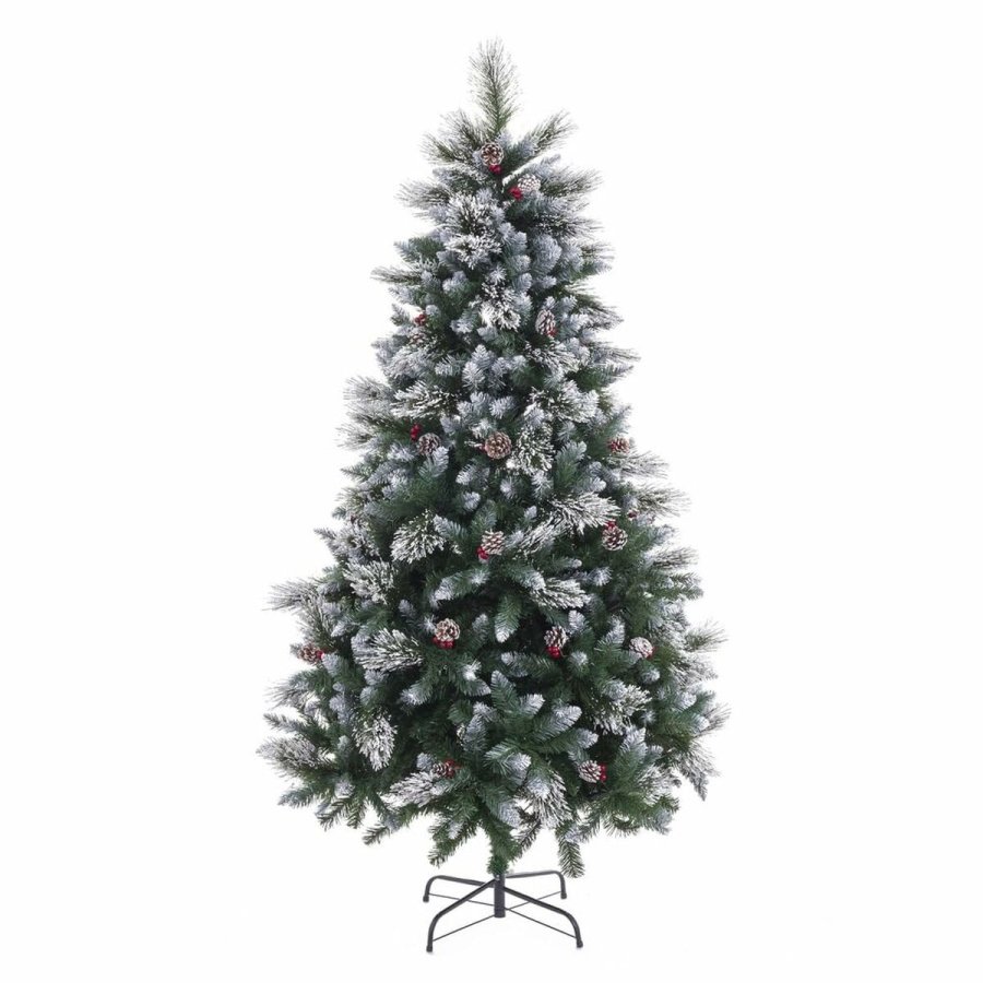 Juletr Hvid Rd Grn PVC Metal Polyetylen snefald 210 cm #1