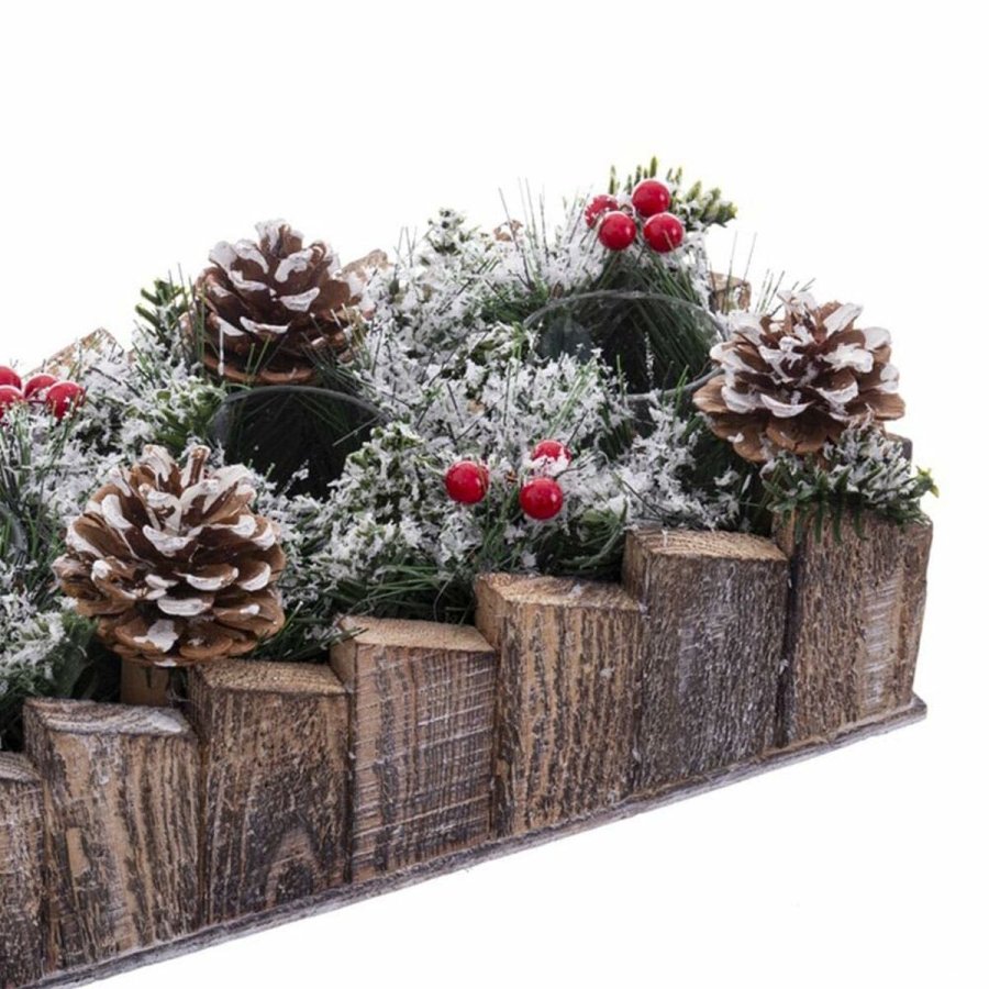 Julelys Holder Hvid Rd Grn Natur Tr Krystal Plastik 30 x 15 cm #9