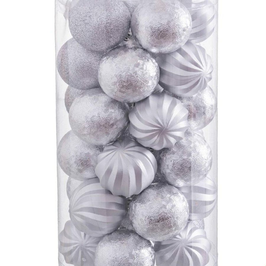Julekugler Slvfarvet Plastik 6 x 6 x 6 cm (30 enheder) #5