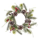 Adventskrans Rd Grn Hvid/Grn Plastik Ananas 30 x 30 cm #1