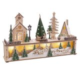 Julepynt Grn Natur Tr Huse 45 x 10 x 27 cm #1