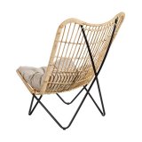 Lnestol 76 x 76 x 87 cm Natur Sort Naturlig fiber #4