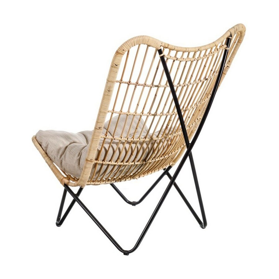 Lnestol 76 x 76 x 87 cm Natur Sort Naturlig fiber #4