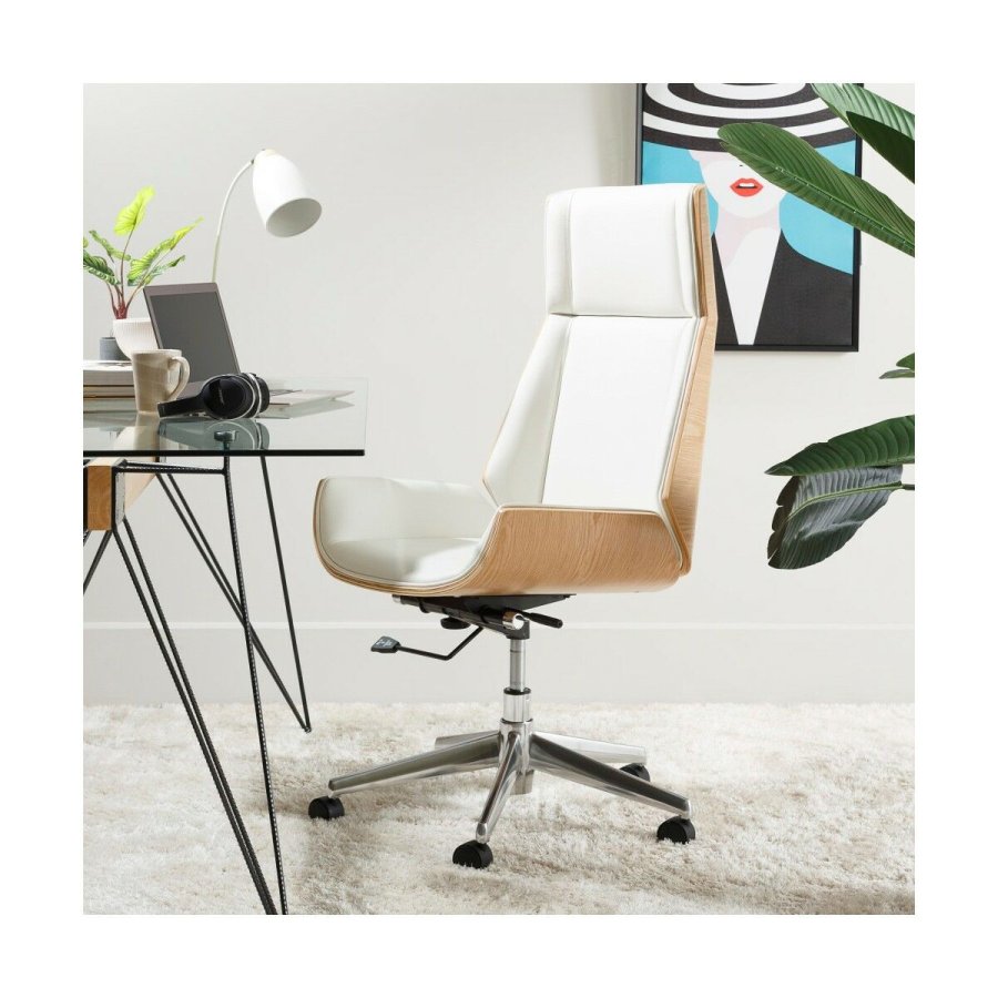 Lnestol Hvid Natur Jern 100 % Polyuretan 65 x 66 x 108,5 cm #3