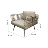 Havesofa Ariki 83 x 84 x 67 cm syntetisk spanskr�r St�l #5