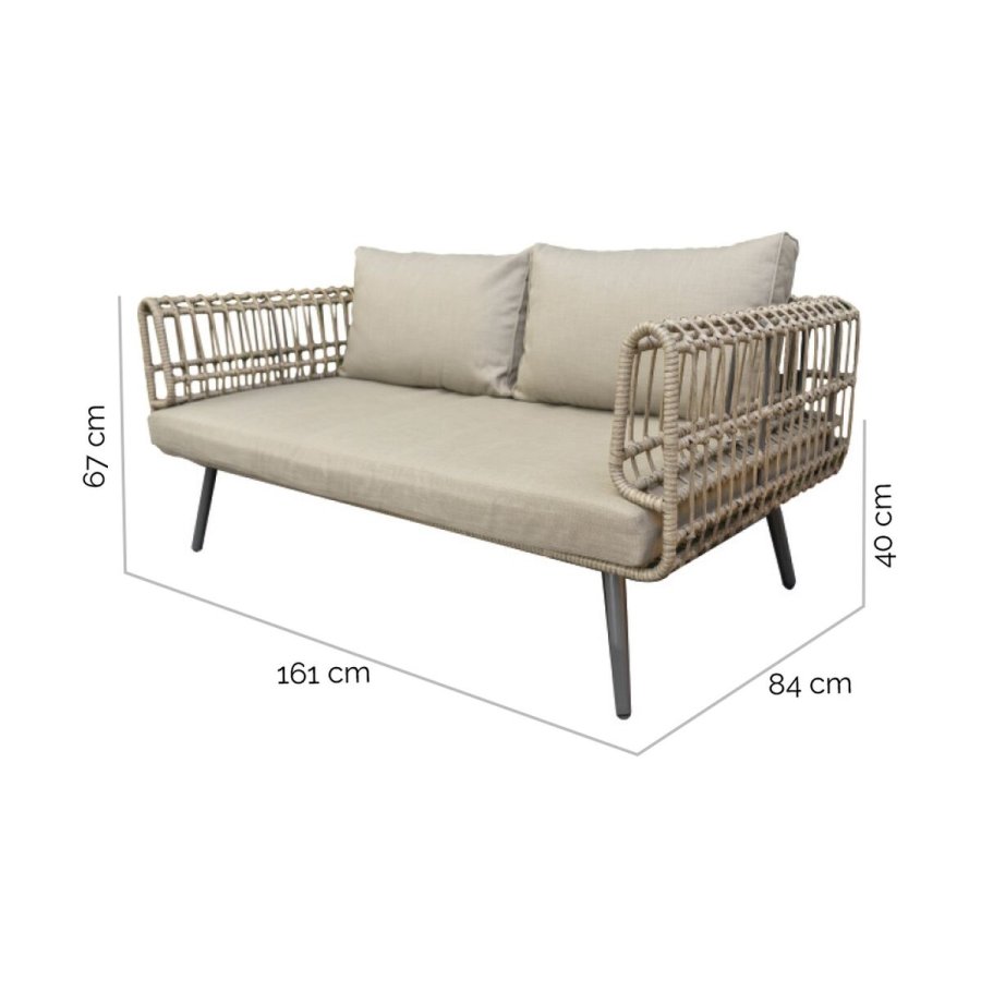 2 personers sofa Ariki St�l Spanskr�r syntetisk spanskr�r 161 x 84 x 67 cm #5