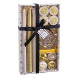 Rund kandelaber med holder Jul Gylden Krystal Paraffin 27 x 15 x 5 cm #1