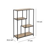 Hylder Sort Natur Tr Metal Stl Laminere 77 x 33 x 114 cm #5