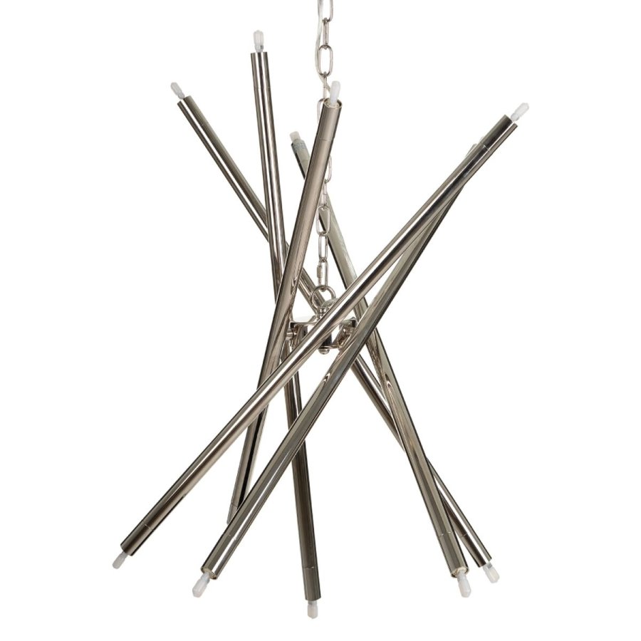 Loftslampe 82 x 82 x 34,3 cm Krystal Metal Slv #4