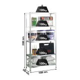 Hylder Simon Rack Comfort Plus 5/500 200 x 100 x 50 cm Natur Metal 5 Hylder 100 kg #4