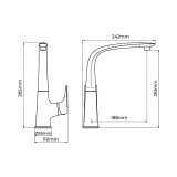 Hane med blandingsbatteri EDM 01132 Cascais Slvfarvet Rustfrit stl Kobber Zink Vask #2
