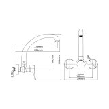 Hane med blandingsbatteri EDM 01135 Cascais Slvfarvet Rustfrit stl Kobber Zink Vask #2