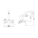 Hane med blandingsbatteri EDM 01195 Getaria Slvfarvet Rustfrit stl Kobber Zink Vask #2