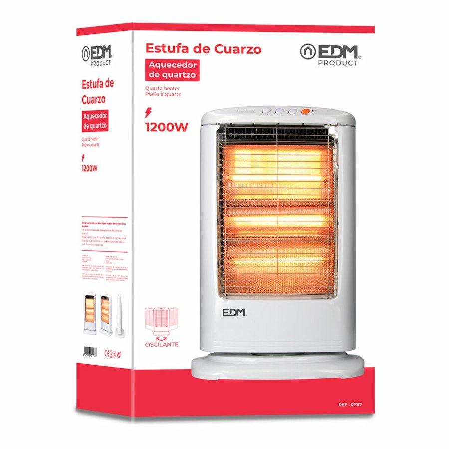Kvartsradiator EDM 07117 07117 Hvid 1200 W #9