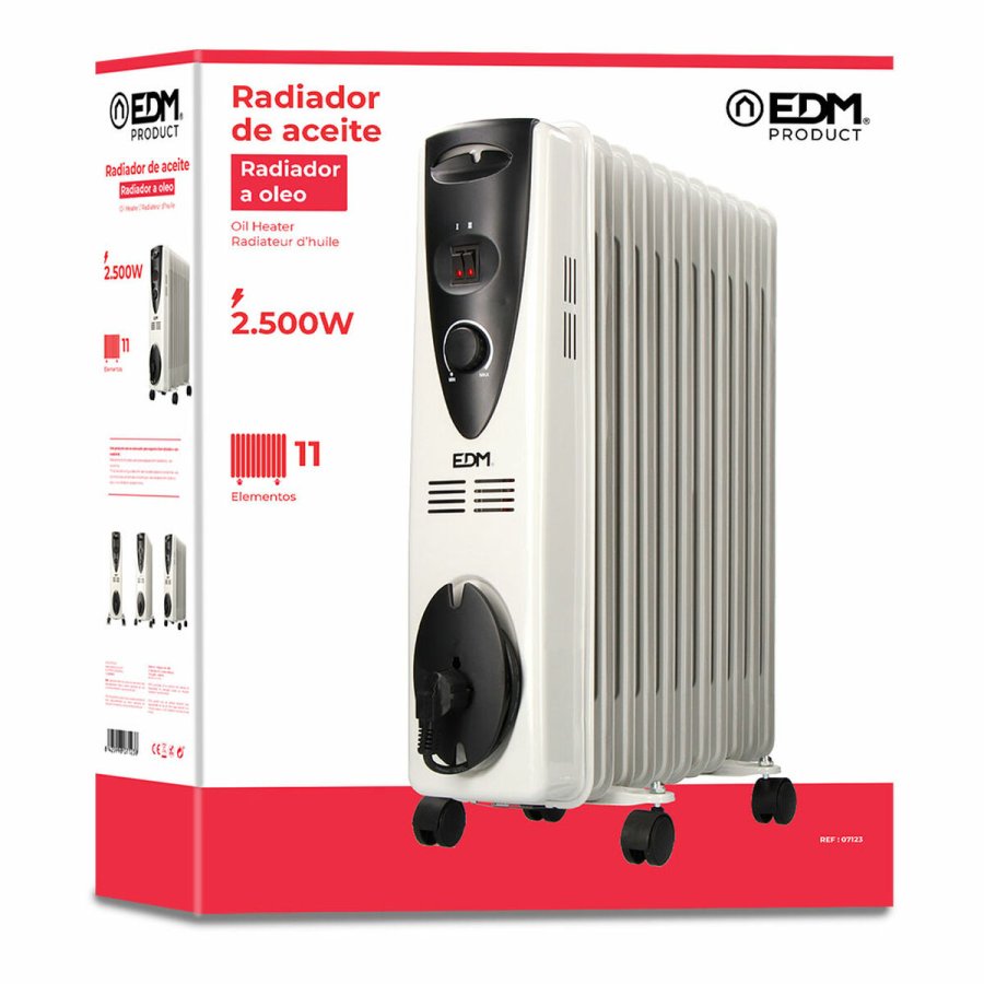 Olieradiator (11 kamre) EDM 07123 07123 Hvid 2500 W #9