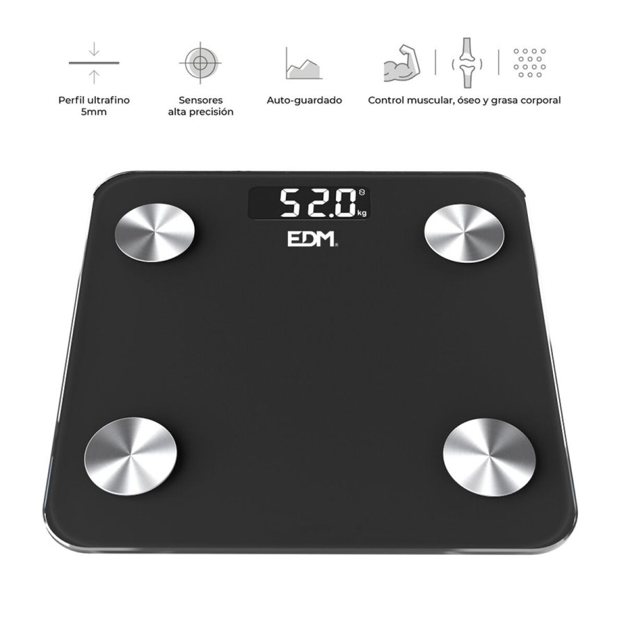 Digital badevgt EDM 07613 Body Composition Sort 180 kg #9