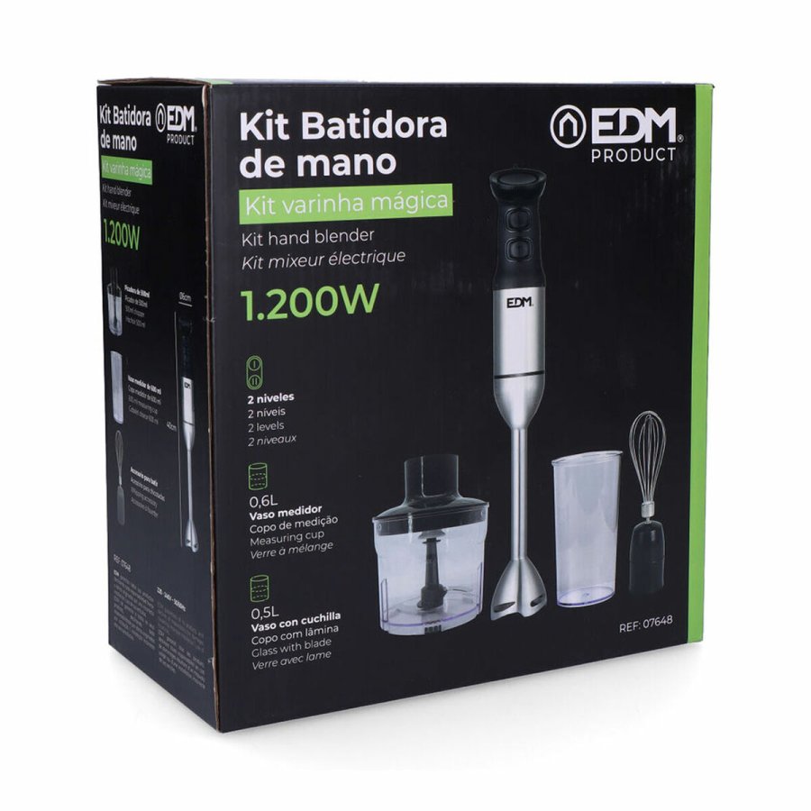 Hndblender EDM 07648 Sort Slvfarvet #2