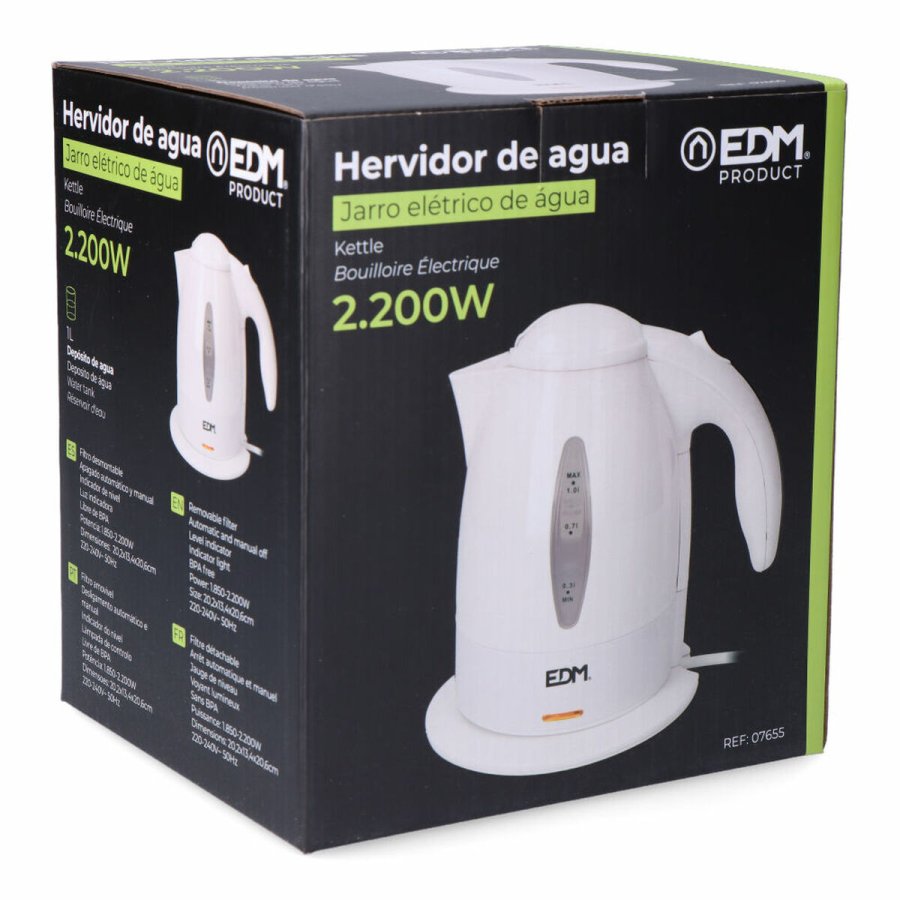 Kedel EDM 07655 Hvid polypropylen 2200 W 1 L #4