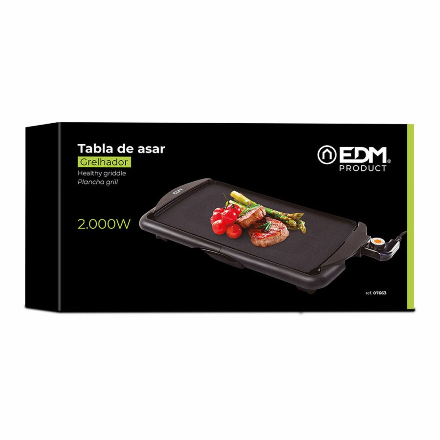 Stegeplade Glat EDM 07663 Sort 2000 W #2