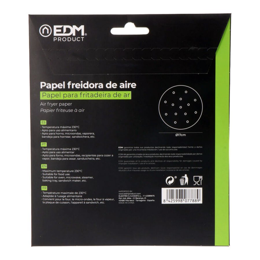 Papir til luftfrituregryde EDM 07788  17 cm 100 enheder #3