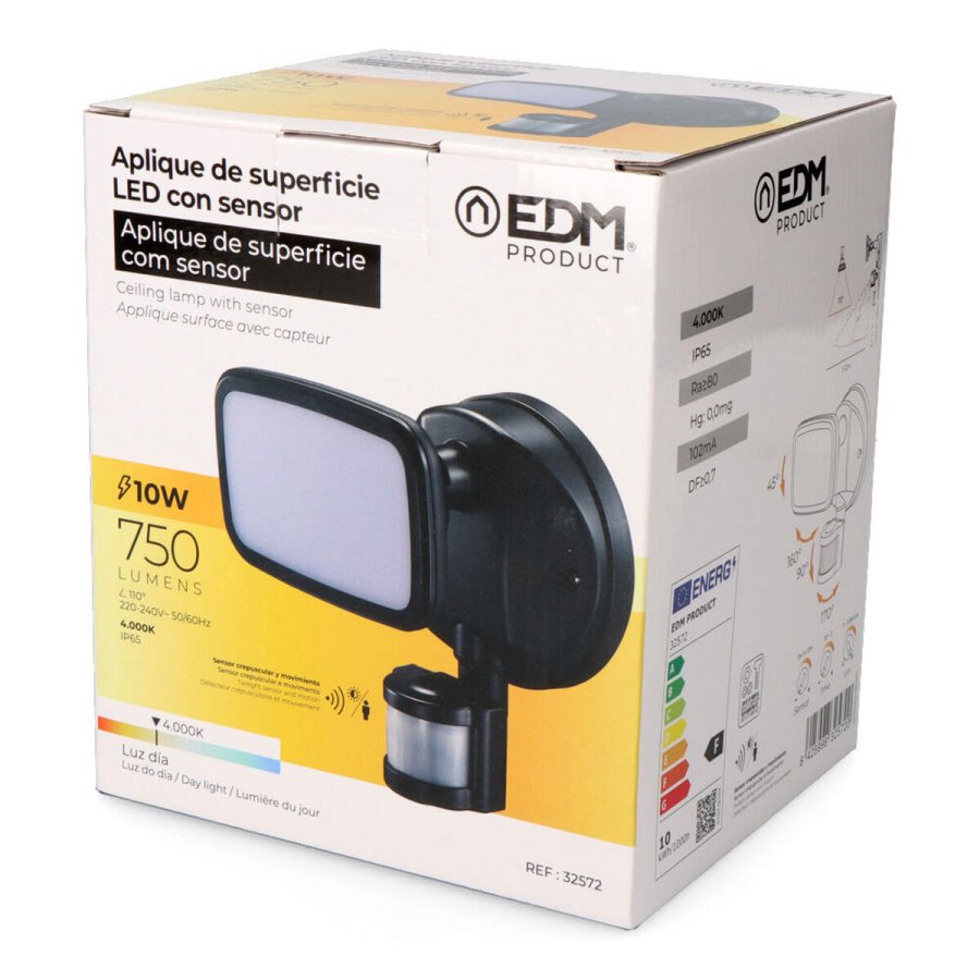 LED spotlight EDM 32572 Sort F 10 W 750 Lm (4000 K) #1