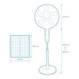 Fritstende ventilator EDM 33523 Hvid 25 W Solar #4