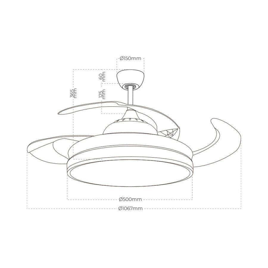Loftsventilator med lys EDM 33831 Ross Hvid 36 W 4100 Lm #2