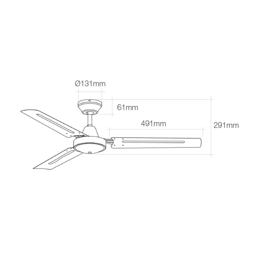 Loftsventilator EDM 33982 Hvid 60 W  120 cm Mini industriel #3