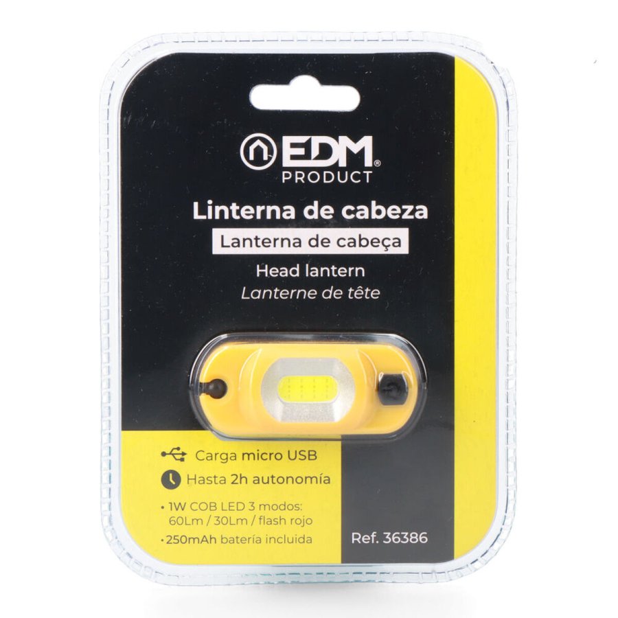 LED Pandelampe EDM 36386 Cob Gul Sort 1 W 100 Lm #5