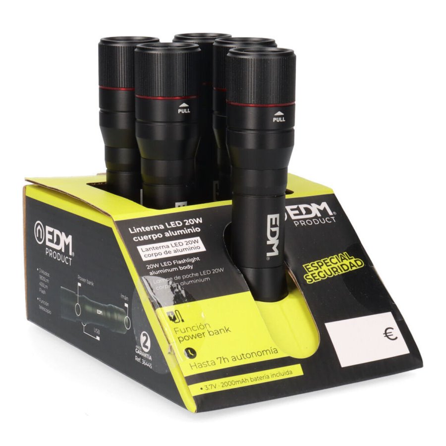 Lygte EDM 36445 20 W 1800 Lm Batteri Genopladelig #5