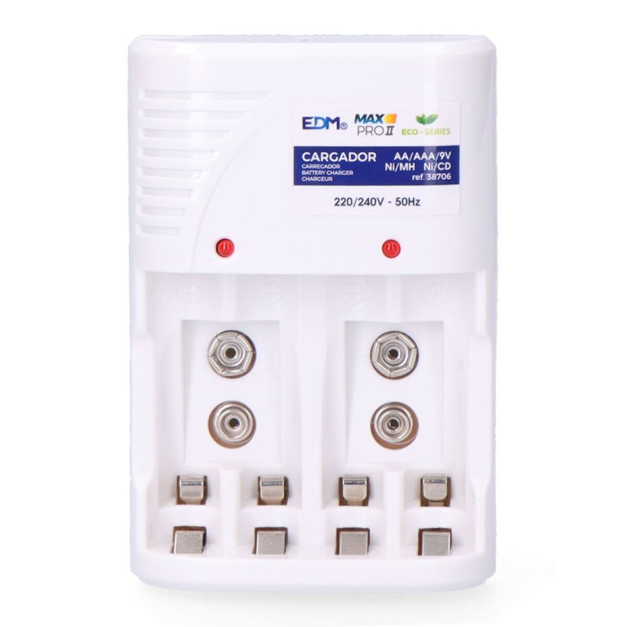 Batteroplader EDM 38706 4 Batterier #1