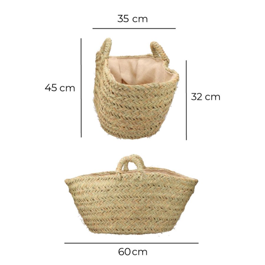 Trkurv EDM Esparto-grs 60 x 35 x 45 cm 60 x 45 x 35 cm Oval #17