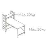 Skrivebord med hylde EDM 75196 Sort Tr Metal 121 x 120 x 64 cm #3