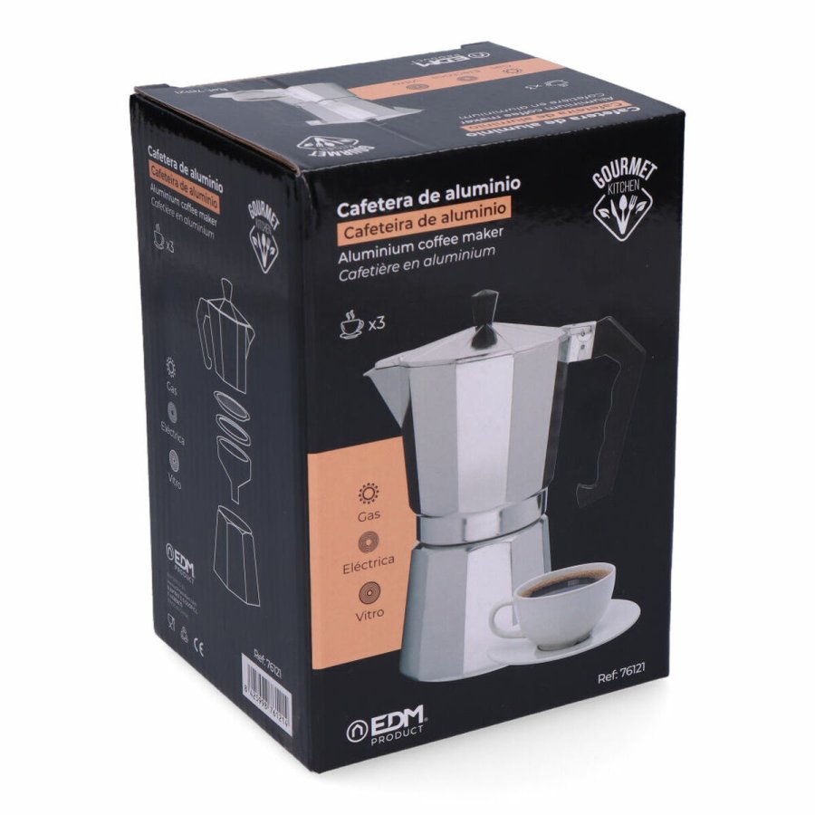 Italiensk Kaffekande EDM   Aluminium 3 Skodelice #4