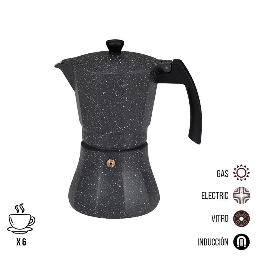 Italiensk Kaffekande EDM Sort Aluminium 6 Kopper Induktion #3