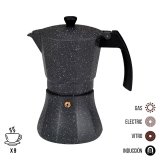 Italiensk Kaffekande EDM Sort Aluminium 9 Kopper Induktion #2