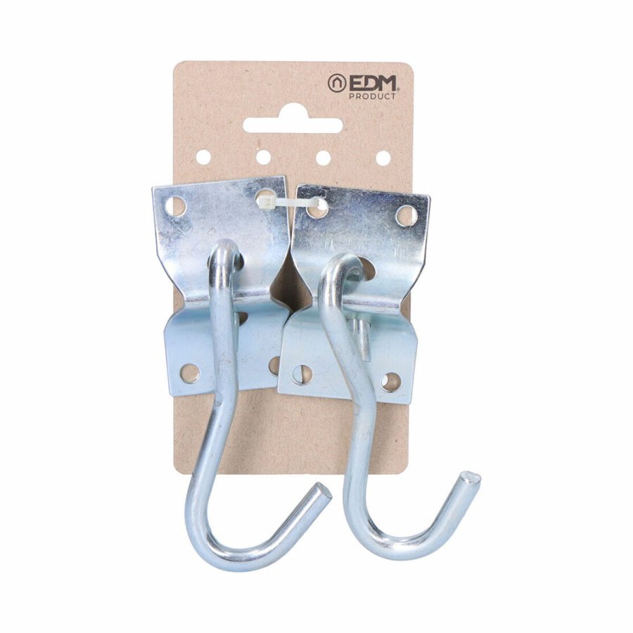 Holder EDM 85243 Slvfarvet 70 x 45 mm Krog til ophng Hngekje (2 enheder) #1