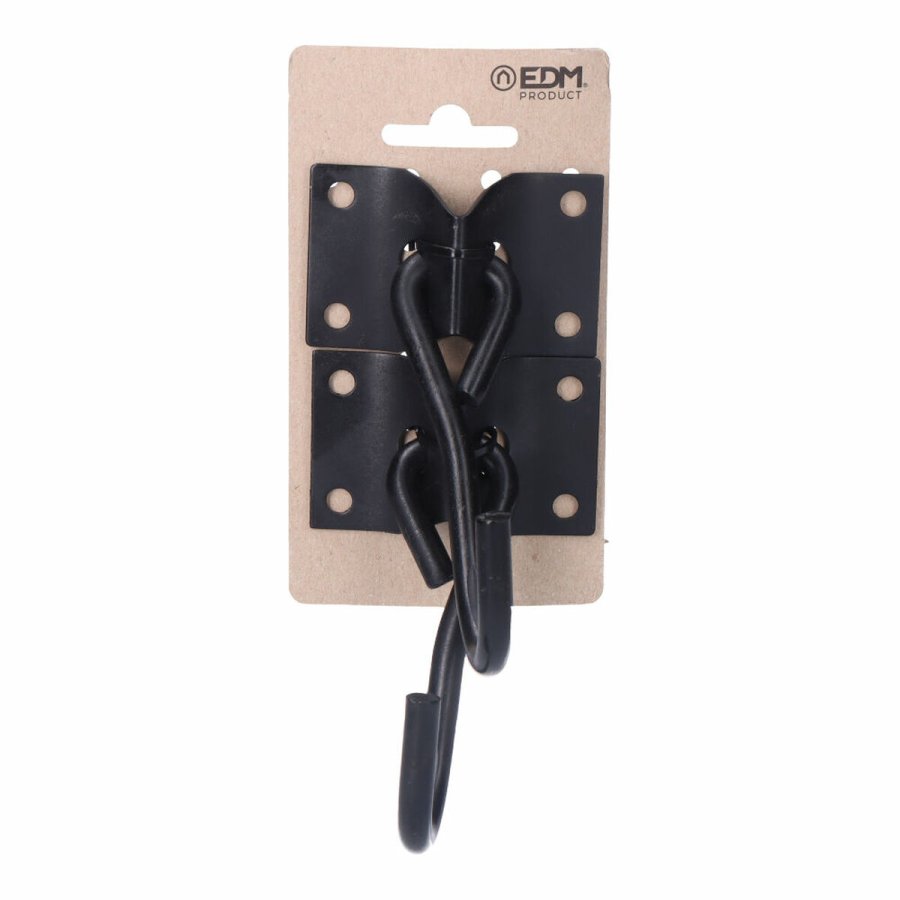 Holder EDM 85293 Sort 70 x 45 mm Krog til ophng Hngekje (2 enheder) #1