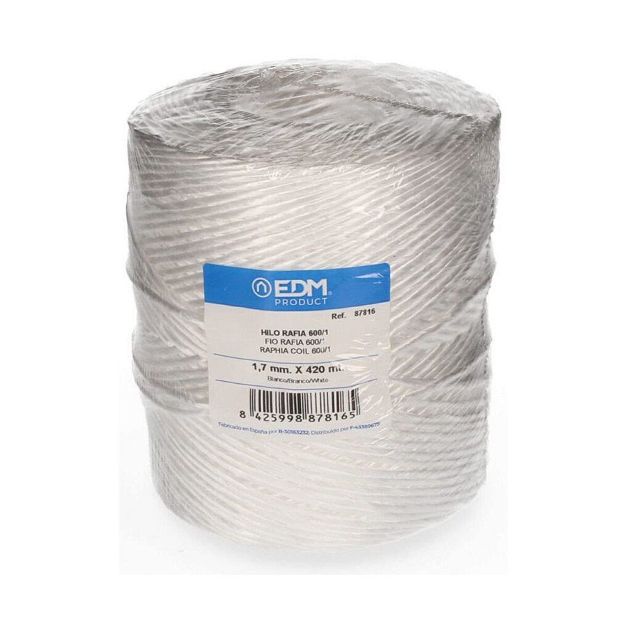 Bomuldsgarn EDM Hvid Raffiabast polypropylen #1