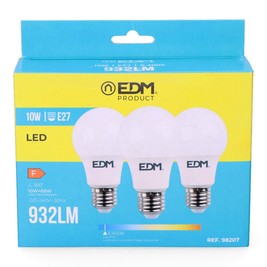 Pakke med 3 LED-lamper EDM 98207 F 60 W 10 W 68 W E27 810 Lm 932 Lm � 6 x 10,8 cm (6400 K) #3