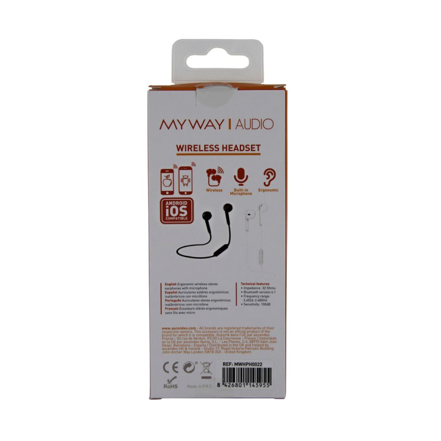 Hovedtelefoner med mikrofon Myway Sort #4