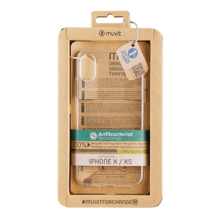 Mobilcover Muvit for Change iPhone X/XS Gennemsigtig #1