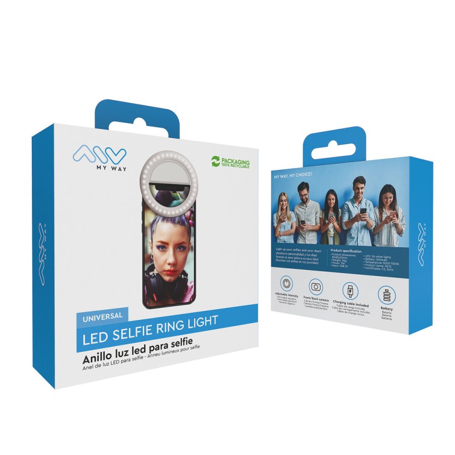 Genopladeligt Selfie Ringlys Muvit MWCHL0007 Hvid #4