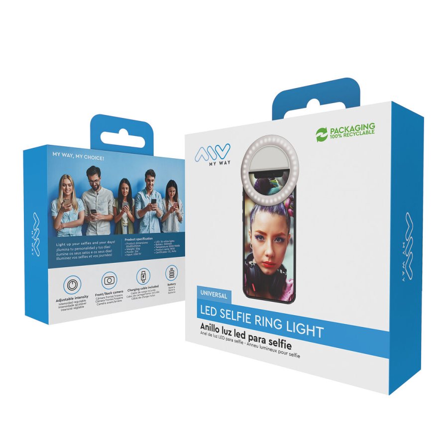 Genopladeligt Selfie Ringlys Muvit MWCHL0007 Hvid #5