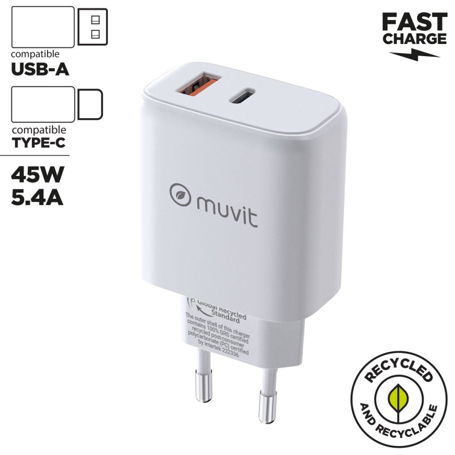 V�goplader Muvit for Change MCD356 Hvid 18 W 45 W #2
