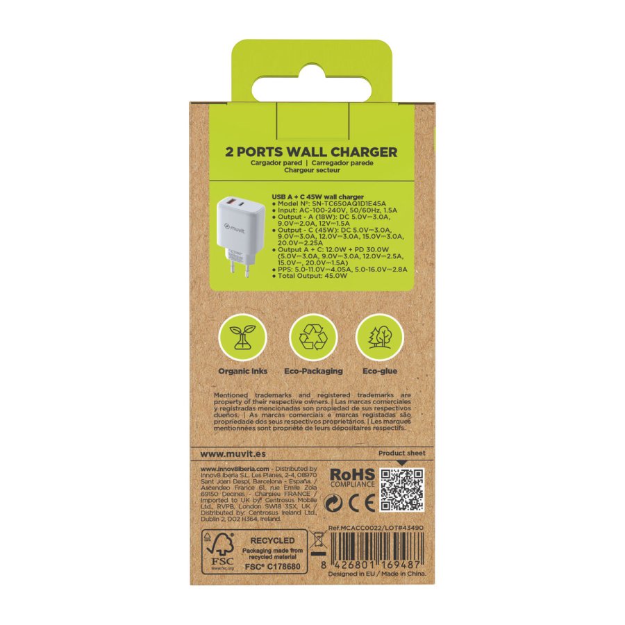 V�goplader Muvit for Change MCD356 Hvid 18 W 45 W #6